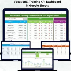 Vocational Training KPI Dashboard in Google Sheets