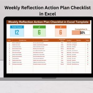 Weekly Reflection Action Plan Checklist in Excel