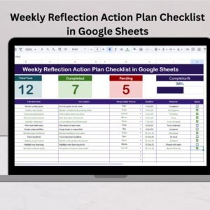 Weekly Reflection Action Plan Checklist in Google Sheets