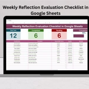 Weekly Reflection Evaluation Checklist in Google Sheets