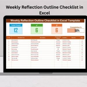 Weekly Reflection Outline Checklist in Excel