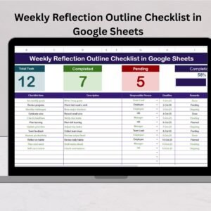 Weekly Reflection Outline Checklist in Google Sheets