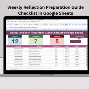 Weekly Reflection Preparation Guide Checklist in Google Sheets