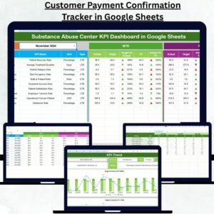 Substance Abuse Center KPI Dashboard in Google Sheets