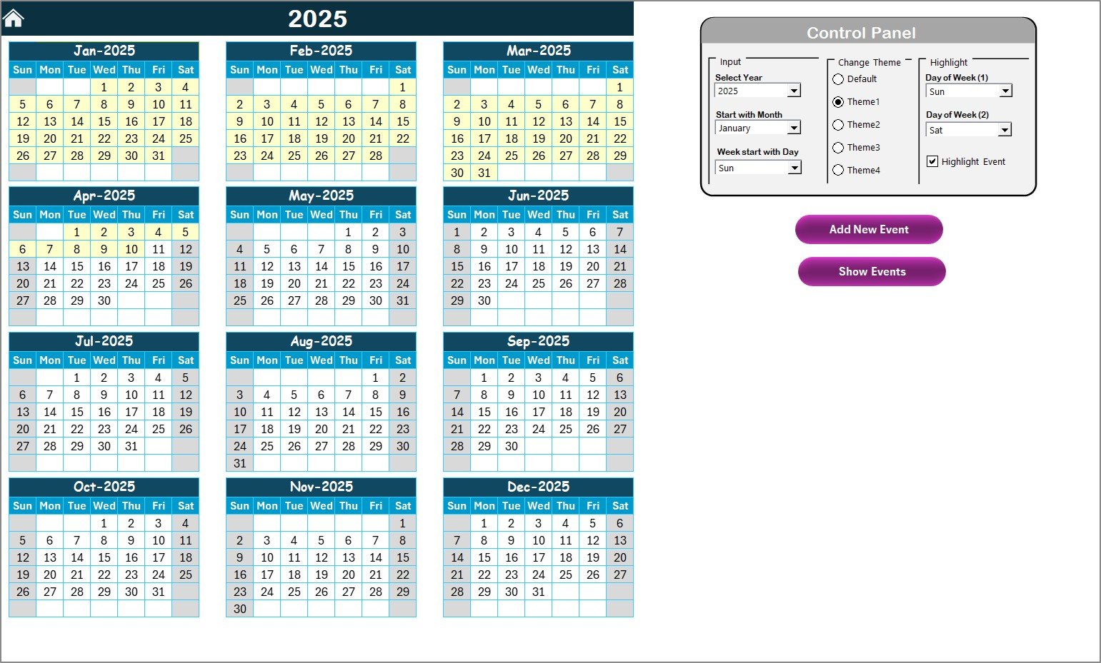 Healthcare Logistics Digital Transformation Calendar in Excel
