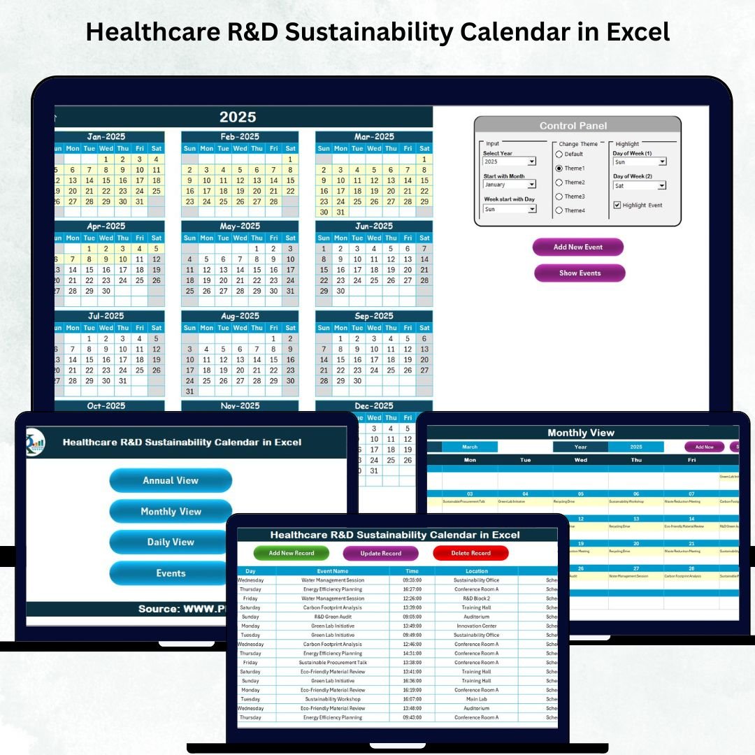 Healthcare R&D Sustainability Calendar in Excel