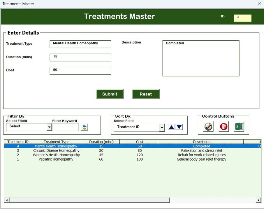 Homeopathy Clinic Management System V1.0 in Excel VBA - Image 8