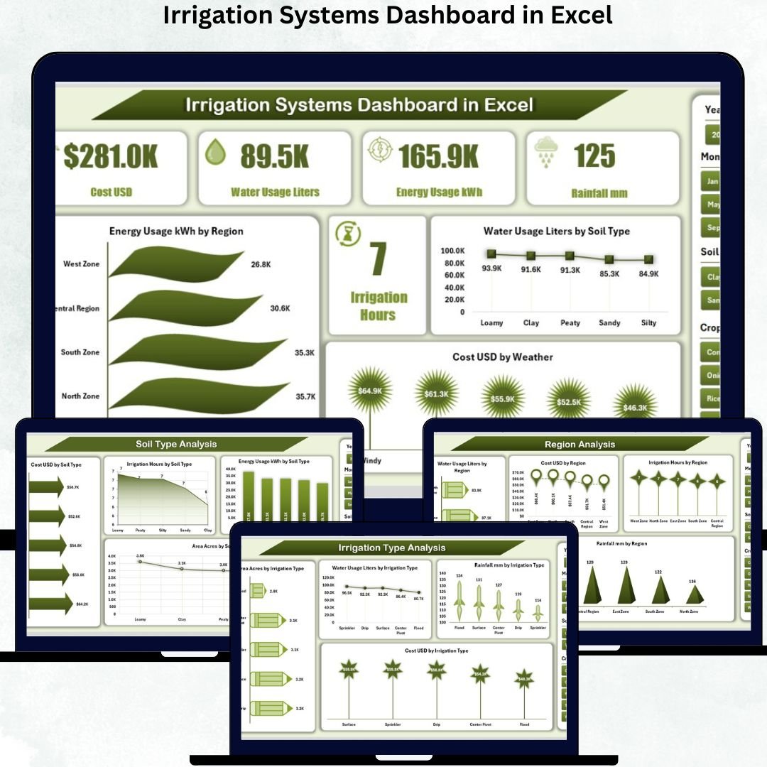 Irrigation Systems Dashboard in Excel