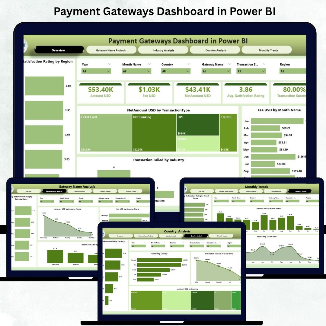 Payment Gateways Dashboard in Power BI