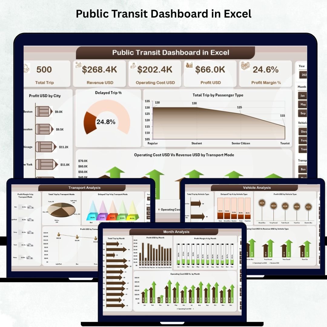 Public Transit Dashboard in Excel