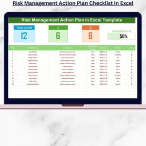Risk Management Action Plan Checklist in Excel