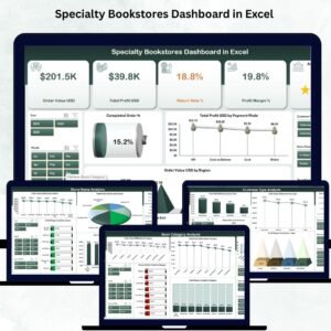 Specialty Bookstores Dashboard in Excel