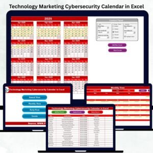 Technology Marketing Cybersecurity Calendar in Excel