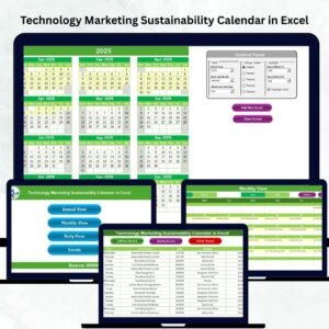 Technology Marketing Sustainability Calendar in Excel