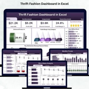 Thrift Fashion Dashboard in Excel