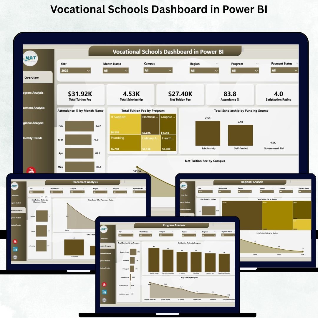 Vocational Schools Dashboard in Power BI