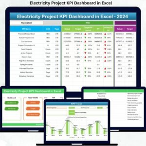Electricity Project KPI Dashboard in Excel