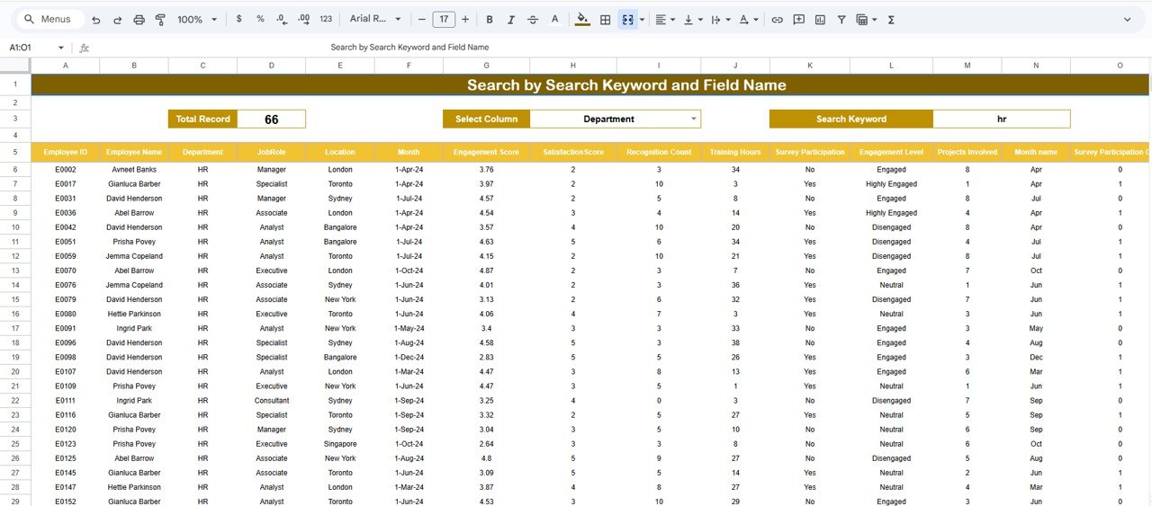 Employee Engagement Dashboard in Google Sheets - Image 7