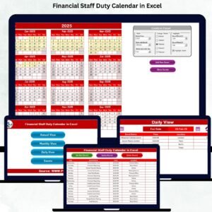 Financial Staff Duty Calendar in Excel