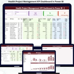 Health Project Management KPI Dashboard in Power BI