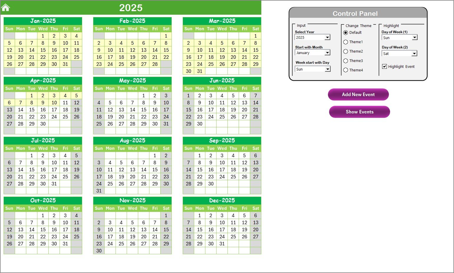 Manufacturing Scheduling Calendar in Excel