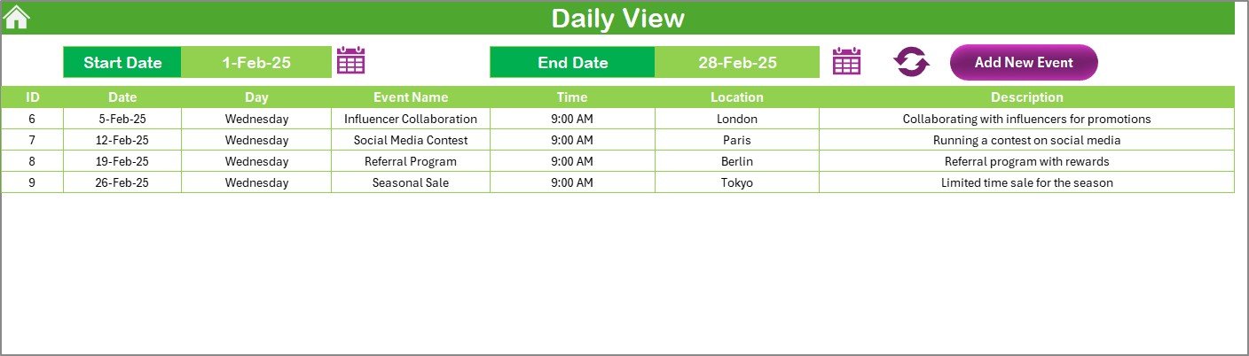 Manufacturing Scheduling Calendar in Excel - Image 5