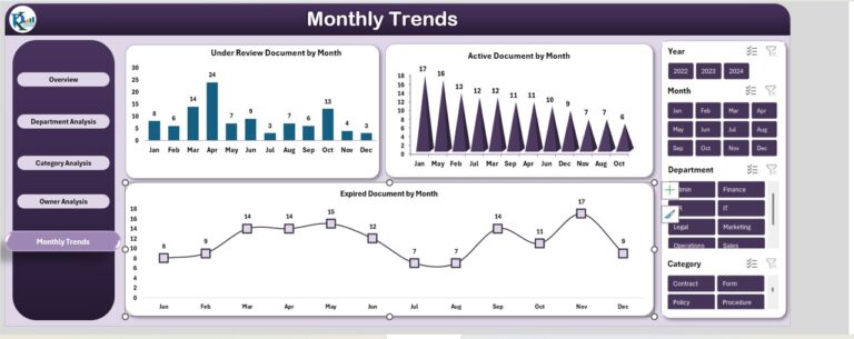 Office Document Management Dashboard in Excel - Next Gen Templates