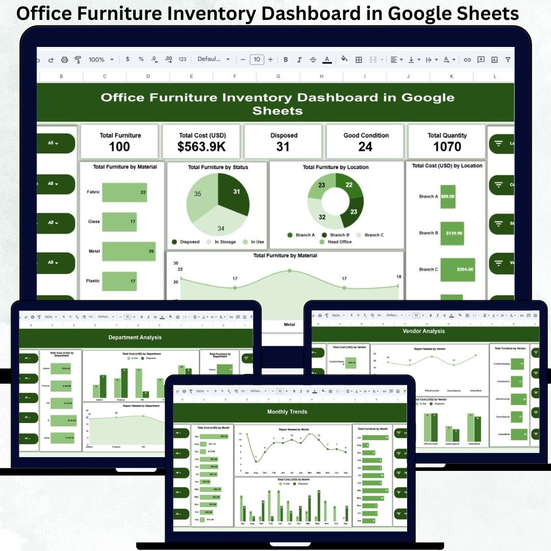 Office Furniture Inventory Dashboard in Google Sheets