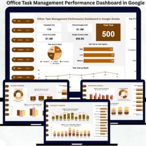 Office Task Management Performance Dashboard in Google Sheets