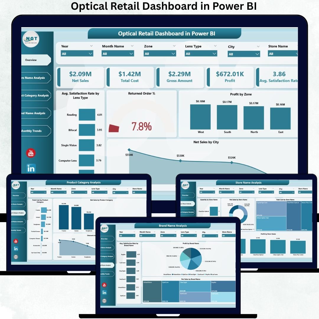 Optical Retail Dashboard in Power BI