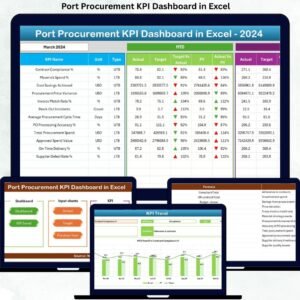 Port Procurement KPI Dashboard in Excel