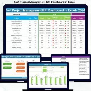 Port Project Management KPI Dashboard in Excel