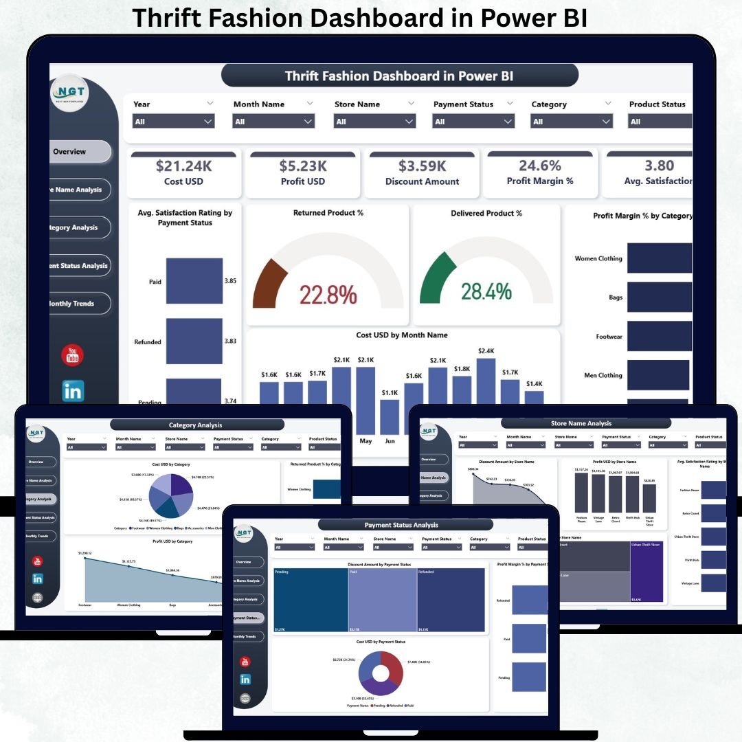 Thrift Fashion Dashboard in Power BI