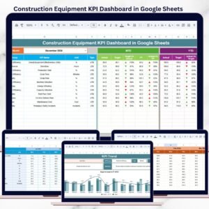 Construction Equipment KPI Dashboard in Google Sheets