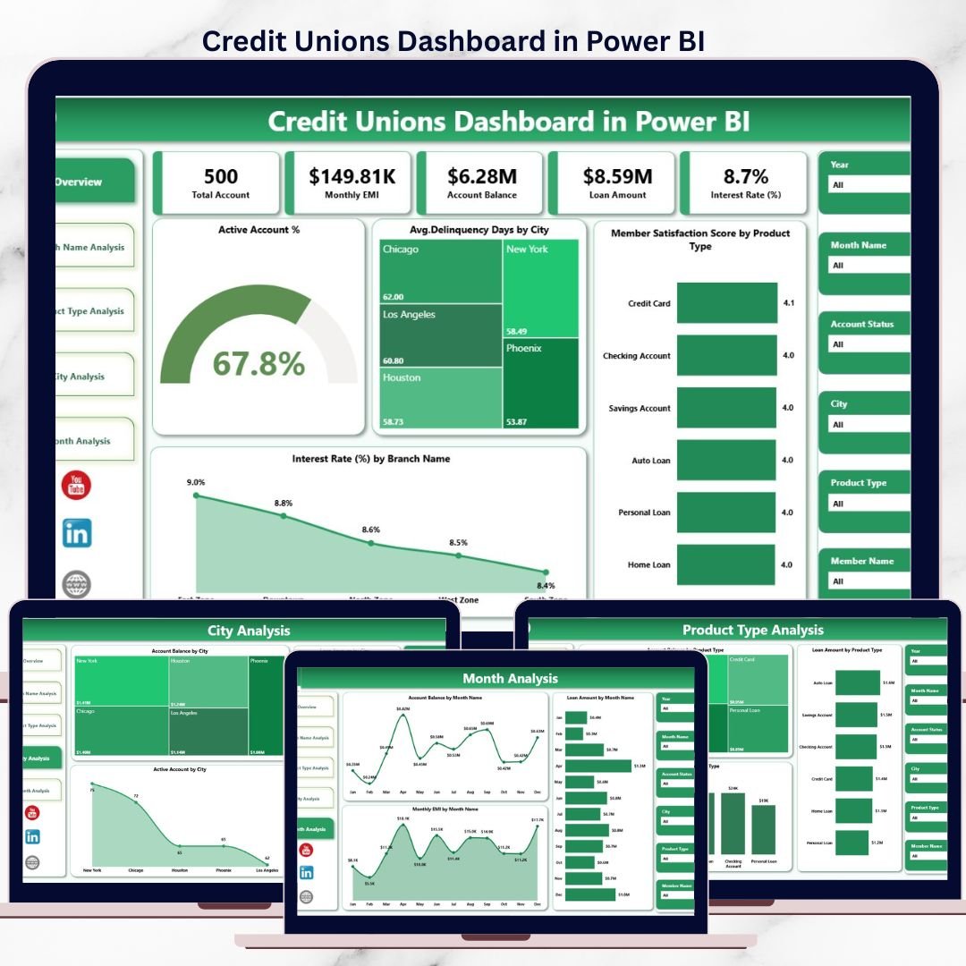 Credit Unions Dashboard in Power BI