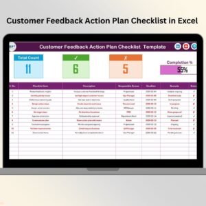 Customer Feedback Action Plan Checklist in Excel