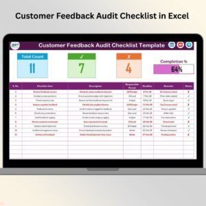 Customer Feedback Audit Checklist in Excel
