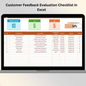 Customer Feedback Evaluation Checklist in Excel