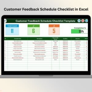 Customer Feedback Schedule Checklist in Excel