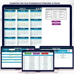 Customer Service Compliance Calendar in Excel
