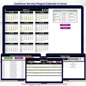 Customer Service Project Calendar in Excel