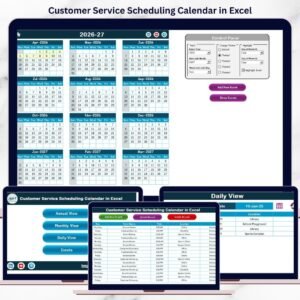 Customer Service Scheduling Calendar in Excel