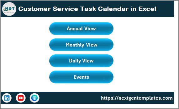 Customer Service Task Calendar in Excel - Image 2