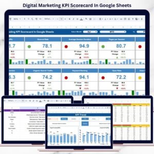 Digital Marketing KPI Scorecard In Google Sheets