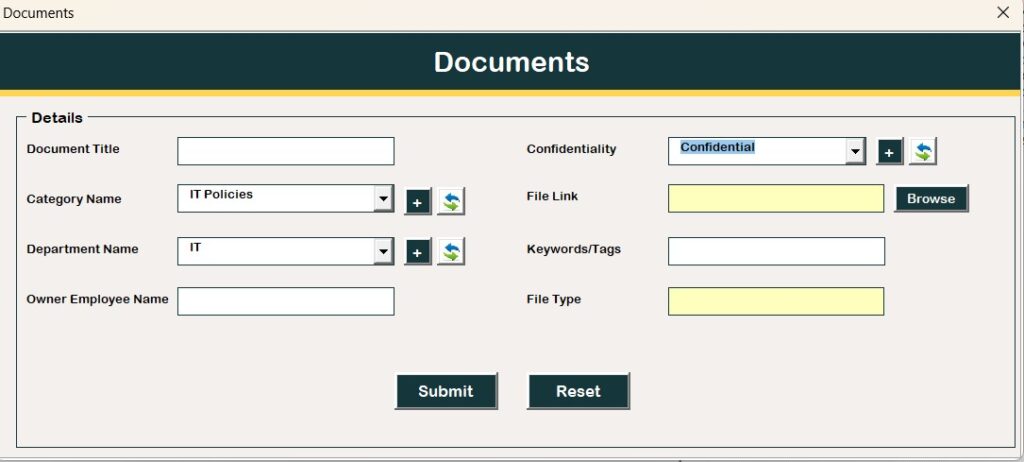 HR Document Management System V1.0 in Excel VBA - Next Gen Templates