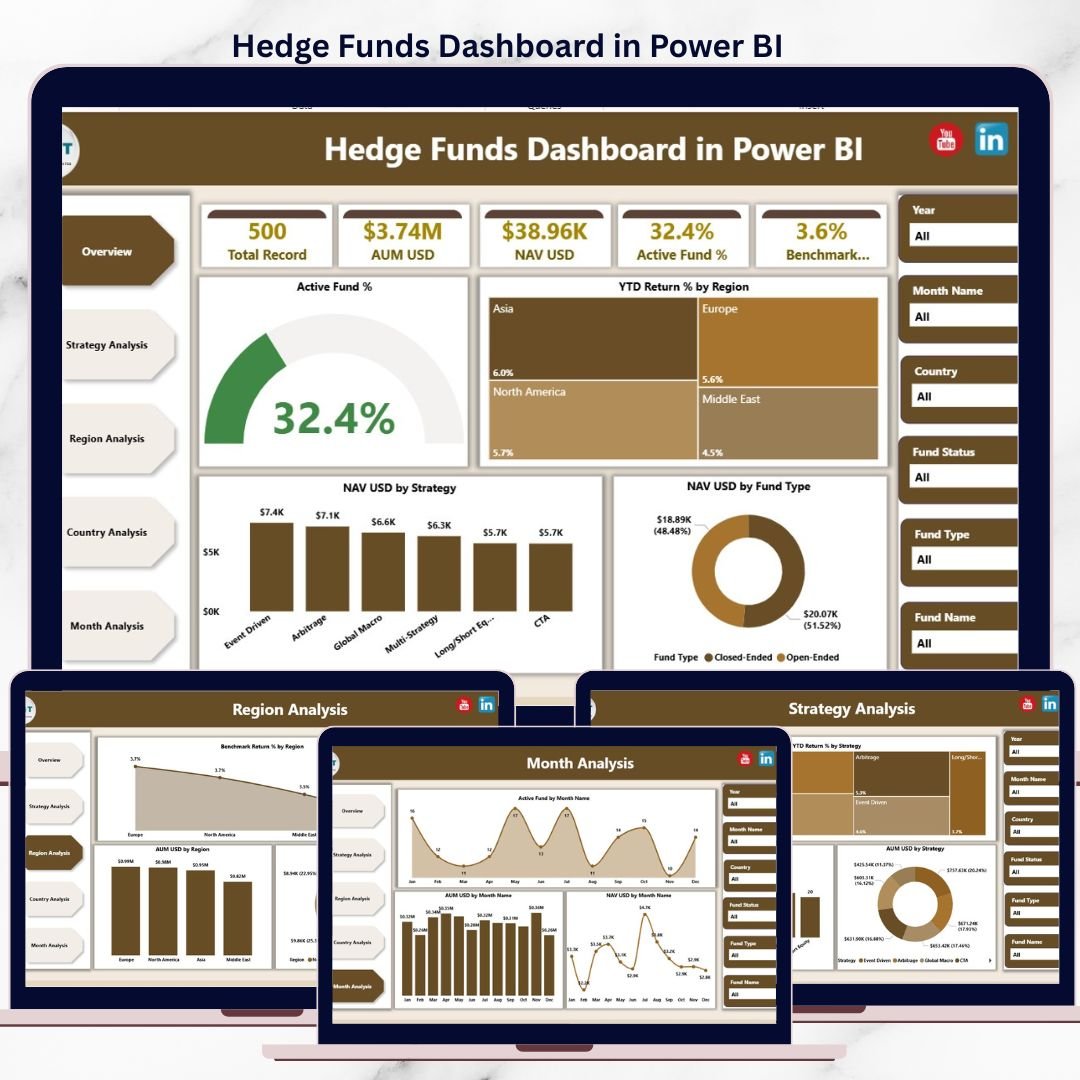 Hedge Funds Dashboard in Power BI
