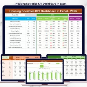 Housing Societies KPI Dashboard in Excel