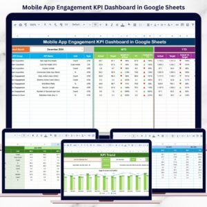Mobile App Engagement KPI Dashboard in Google Sheets