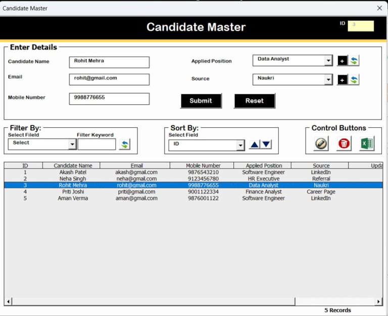 Offer Letter Management System V1.0 in Excel VBA - Next Gen Templates