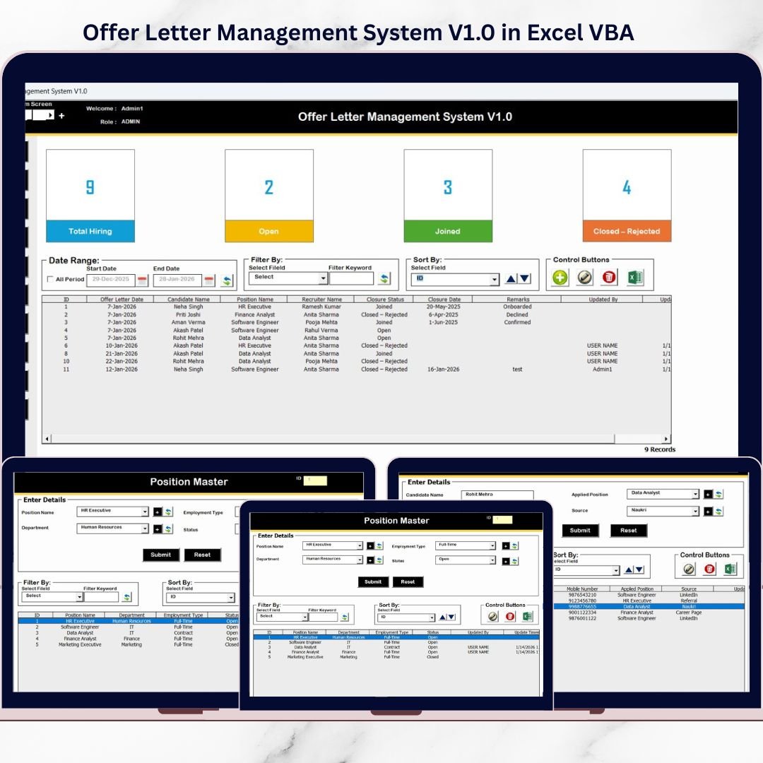 Offer Letter Management System V1.0 in Excel VBA